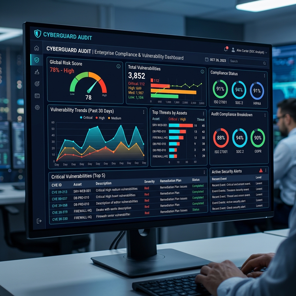 CyBhas Audit Dashboard Mockup
